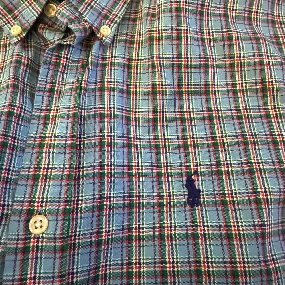 Polo Ralph Lauren Plaid Button Down Slim Fit Shirt Large